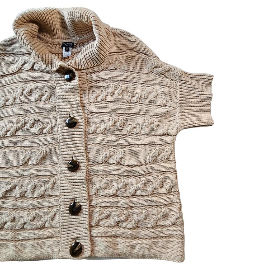 Talbots Women's Short Sleeved Sweater Cardigan accent buttons size 2X - Picture 3 of 14